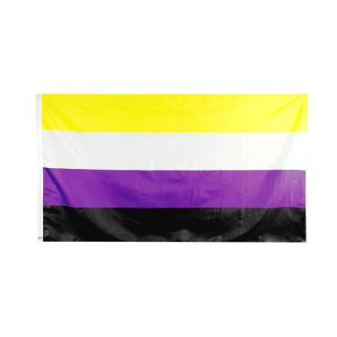 Imagem de Flaglink Bandeira de orgulho não binária 9,5 x 1,5 m - Faixa de arco-íris LGBTQIA não binária de gênero NB