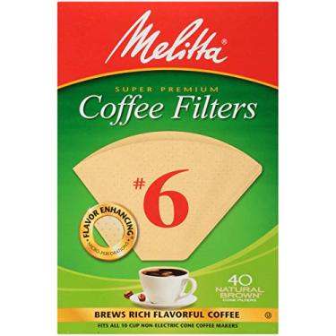 Imagem de Melitta Filtros de café de cone #6, marrom natural, 40 unidades
