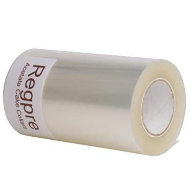Imagem de Regpre Colares de bolo de acetato 8 cm x 32,8 (pés) rolo de folhas de acetato para assar mousse de chocolate