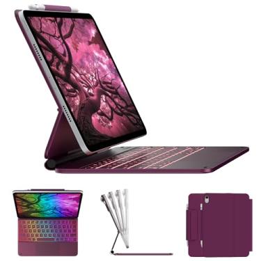 Imagem de typecase Capa Edge Keyboard para iPad 11ª geração A16 (2025) e 10ª geração 10 polegadas (2022) – Trackpad multitoque, teclado estilo mágico retroiluminado de 11 cores – suporte magnético flutuante