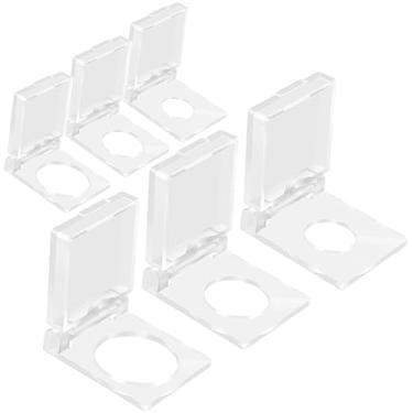 Imagem de MKBKLLJY 6 peças de capa de botão redondo de metal à prova de crianças, transparente, capa de botão liga/desliga à prova de poeira e à prova d'água para orifício de montagem de 16 mm/19 mm/22 mm de