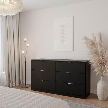 Imagem de Cômoda 6 Gavetas Hera Cabecasa Madeiramadeira Preto