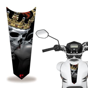 Imagem de Adesivo Faixa Gravata Tanque Moto Caveira Dourado