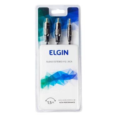 Imagem de Cabo De áudio Estéreo P2 3,5mm X 2 Rca 1,5m Caudiorca Elgin 46rcaudiorca