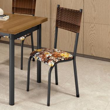 Imagem de Kit Com 04 Cadeiras Mariana 100cm X 48cm X 39cm Prata -carvalho