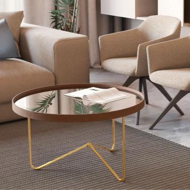 Imagem de Mesa Centro De Sala Pensilvania Castanho Dourado