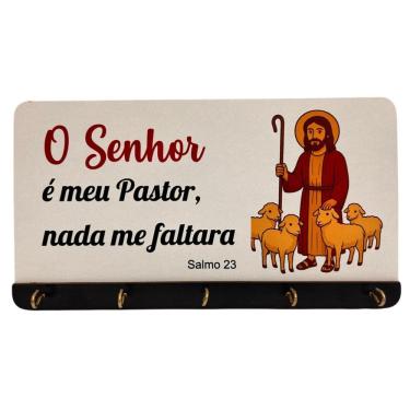Imagem de Porta Chaves Salmo 23, Porta Chaves Oração, Jesus Pastor