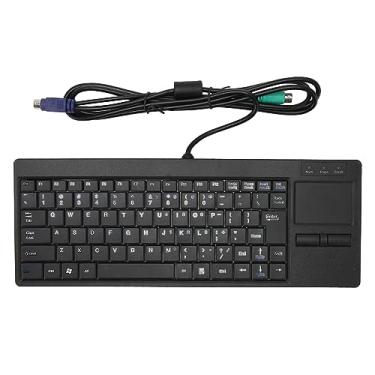 Imagem de Mini teclado com fio, teclado industrial, touchpad, conexão com fio, tesoura X, teclado IPC Plug and Play para controle da indústria (interface PS2 sem função HUB)