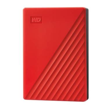 Imagem de Western Digital Disco rígido externo portátil WD 5TB My Passport, vermelho - com backup automático, criptografia de hardware AES de 256 bits e proteção de software-WDBPKJ0050BRD-WESN