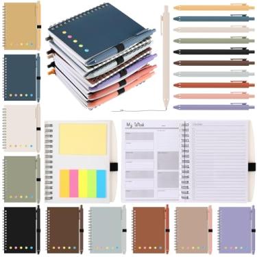 Imagem de Resurhang Conjunto de 20 presentes semanais de agradecimento aos funcionários, caderno planejador espiral com canetas esferográficas adesivas a granel, presentes de agradecimento para professor