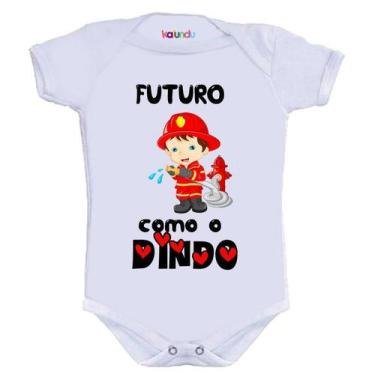 Imagem de Body Divertido - Bombeiro Como Dindo - KALUNDU KIDS, P
