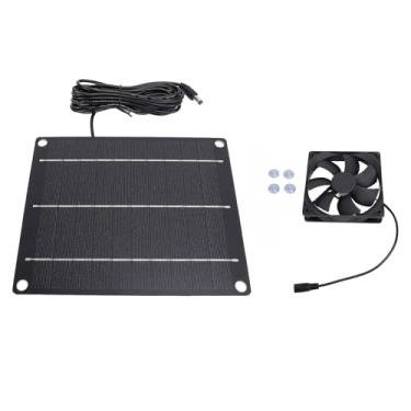 Imagem de Ventilador de resfriamento silencioso do painel solar para animais de estimação, design multi -funcional leve