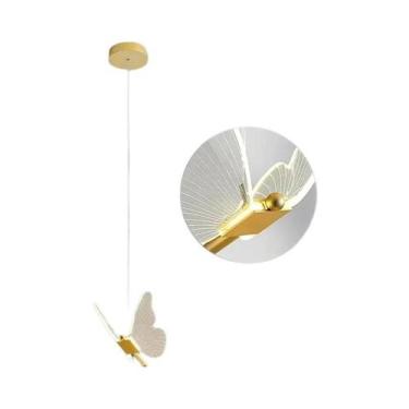 Imagem de Borboleta LED Luminária Nórdica Quarto Escada Luminária De Teto Suspen