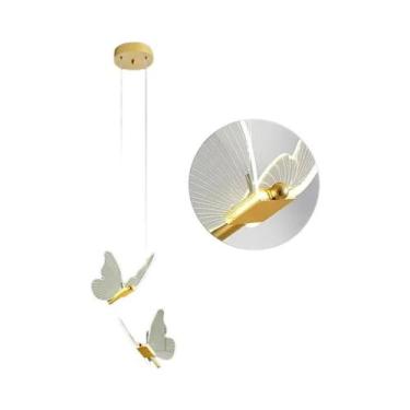 Imagem de Borboleta LED Luminária Nórdica Quarto Escada Luminária De Teto Suspen