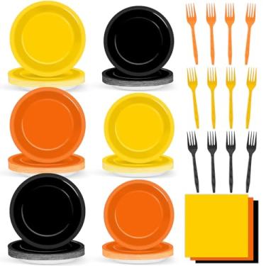 Imagem de 96Pcs Construction Plates and Napkins Construction Birthday Party Supplies Dump Truck Plates and Napkins Excavator Tableware for Boys Kids Transportation Themed Birthday Party Decorations Favors