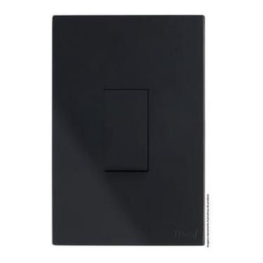 Imagem de Monte Seu Kit de Tomadas e Interruptores Preto Fosco Apagadores de Luz 10 20 A 220 V Duplo Paralelo (Interruptor Simples Vertical)