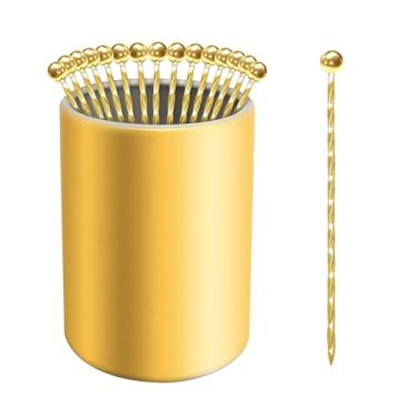 Imagem de Palhetas de coquetel de metal, 15 unidades + kit de suporte, palitos de aço inoxidável 304, espetos de coquetel reutilizáveis, palitos de enfeite Bloody Mary, palitos de martini de metal para