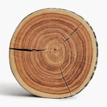 Imagem de Winter Flower Almofada de tronco de árvore, estampa realista em 3D, almofada redonda para decoração de casa aconchegante, design de madeira natural para quarto, sala de estar e berçário (pacote com 1)