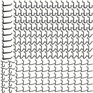 Imagem de Colorstorm Kit sortido de 200 peças de ganchos de pegboard de estilos variados que organizam várias ferramentas para pendurar armazenamento, acessórios de parede de garagem