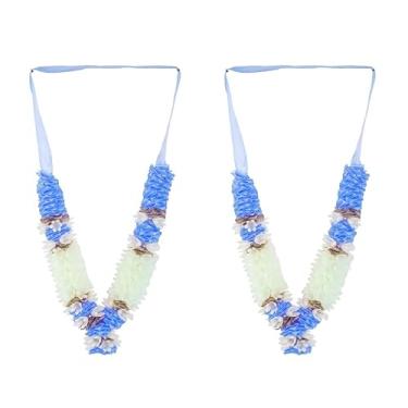 Imagem de Conjunto de 2 flores artificiais Mala Guirlanda de fita Mala para Ídolo-Mala com contas para estátuas de Deus Acessórios Pooja Sringar Artigos Ornamento para Decoração de Festival Ganesha Tradicional