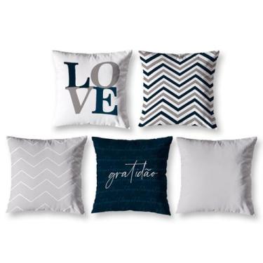 Imagem de Kit 5 Capa de Almofada 40cm x 40cm Decorativas Estampada com Zíper Sal