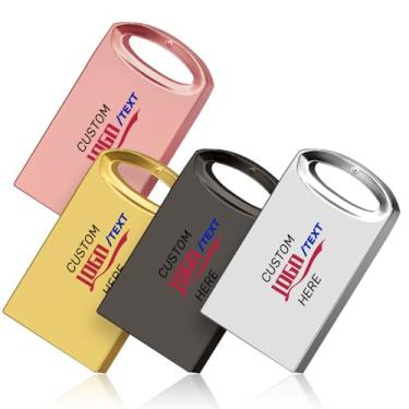 Imagem de Pen drive USB personalizado, pacote com 50 mini pen drive de metal personalizado USB 2.0, ideal para negócios, educação, corporações, estúdio de fotografia e música (1 GB, sem caixa)