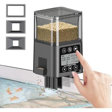 Imagem de Alimentador automático de peixes para aquário, visor LCD de 320 ml, dispensador automático de alimentos para peixes, à prova de umidade para tartaruga de peixe dourado com temporizador para tiras de