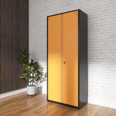 Imagem de Armário de Aço 2 Portas 4 Prateleiras com Chave AP409SL - Pandin Móvei