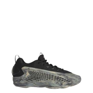 Imagem de adidas Tênis de basquete masculino Anthony Edwards 1 Low - Preto, Pedra prateada/núcleo preto/Wonder Beig, 37