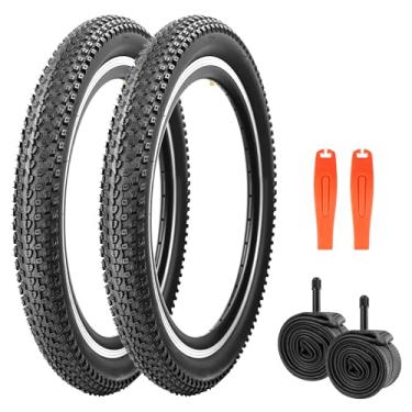 Imagem de WEEROCK Pneu de bicicleta de 50 polegadas, pacote com dois pneus de bicicleta de 50,8 cm, pneu de substituição com contas dobráveis, 50,8 x 2,125 polegadas de largura, pneus de mountain bike com tubos
