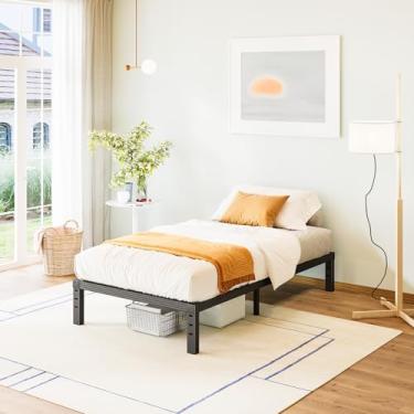 Imagem de FSCHOS Moldura de cama Twin XL, plataforma de metal de 30,5 cm, tamanho GG, sem necessidade de molas de caixa, montagem fácil, sem ruído