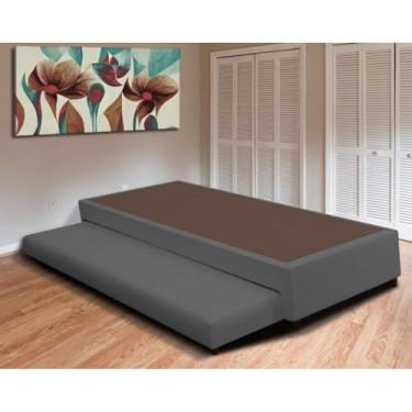 Imagem de Base Box com Cama Auxiliar Solteiro 88x188x32 Luana Multimóveis Cr35383 Cinza