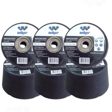 Imagem de 3 Rebolo Copo Cônico 4 Polegada C120 Granito Porcelanato - Anker