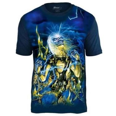 Imagem de Camiseta Stamp de Banda Iron Maiden em Algodão Manga Curta Oficial-Unissex