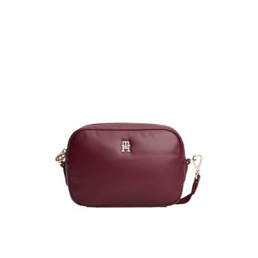 Imagem de Tommy Hilfiger Bolsa Popette para câmera com alça transversal removível, Deep Rouge, One Size, Bolsa tiracolo Popette para câmera com alça transversal removível