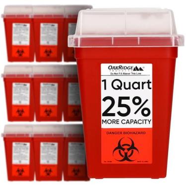 Imagem de Sharps Container Oakridge Products 1L (pacote com 10) Biohazard