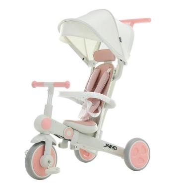 Imagem de Triciclo JMMD Baby 7 em 1 multifuncional com alça para pais rosa