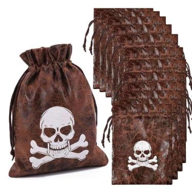 Imagem de Bolsas de guloseimas piratas RICHNESS Drawstring Faux Cow Skin x24
