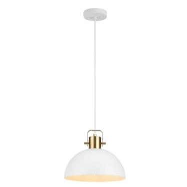 Imagem de AMRUIPO Luzes pendentes brancas foscas de 30,5 cm para casa de fazenda, ilha de cozinha, altura ajustável, vintage, industrial para corredor, sala de jantar, 1 pacote