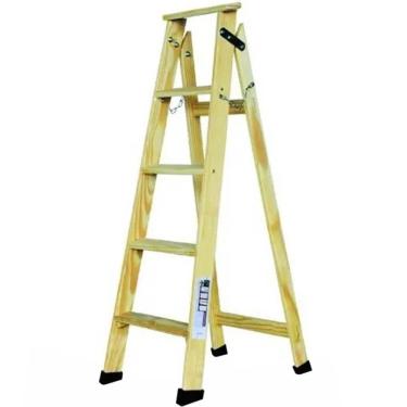 Imagem de Escada de Madeira Americana com Sapata 6 Degraus - 36 - ESCADAS SEGURANÇA