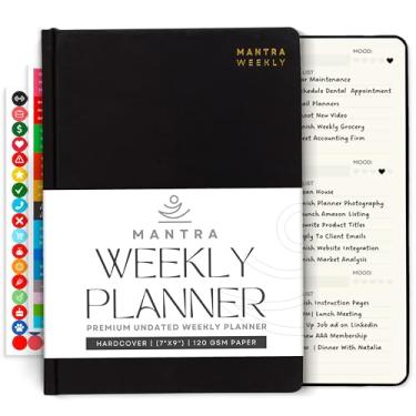 Imagem de Mantra Planner Agenda 2025, Diário e Planejador de Tarefas, Autocuidado e Gratidão - 17 x 25 cm - Preto