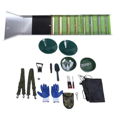 Imagem de Yunir Kit de Panning de Ouro, Caixa de Slue Portátil Com Rifles de Alta Eficiência, Ferramentas Dobráveis ​​de Liga de Alumínio para Rios e Riachos