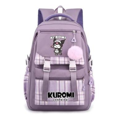 Imagem de Mochila Sanrio Kuromi impermeável de grande capacidade 42cm - Lightbek