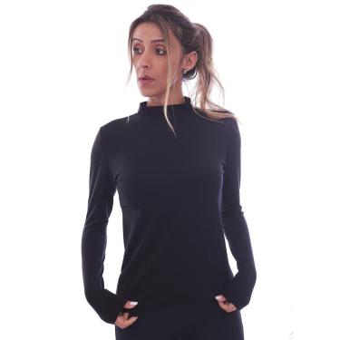 Imagem de Camisa Manga Longa Gola Alta Viscolycra Feminina Academia Inverno Frio Mechler-Feminino