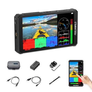 Imagem de FEELWORLD Monitor de câmera PS6 OLED Touch Screen 5,5 polegadas Vertical/Horizontal 4K HDMI Video DSLR com bateria 500nit F550 para fotos verticais TikTok Instagram