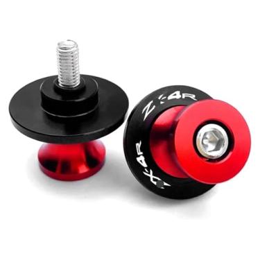 Imagem de BYYINGSUS Acessórios de modificação para motocicleta 8 mm CNC bobinas de braço oscilante parafusos de suporte deslizantes compatíveis com ZX-4R ZX-4RR 2023-2024 (vermelho-8 mm)