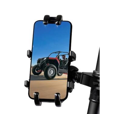 Imagem de ZIDIYORUO Suporte de telefone UTV, suporte de celular resistente de liga de alumínio para UTV/SXS, suporte de montagem ajustável de 360° para gaiola de rolo de 4.4 cm-5.1 cm, 8 garras seguram