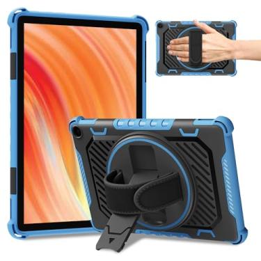 Imagem de TASSKTO Capa para tablet Fire HD 10 versão 2023 13ª geração com alça de mão com suporte giratório 360 (sem protetor de tela, para crianças), capa resistente a impactos de camada dupla, para iPhone