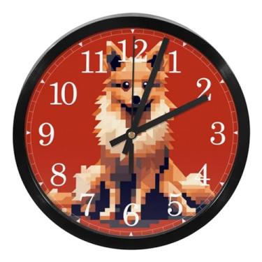 Imagem de LILINWAN Relógio de parede 24 cm sem tique-taque silencioso operado por bateria relógio de parede redondo moderno estilo simples decoração relógio para escritório/escola/quarto/sala de estar