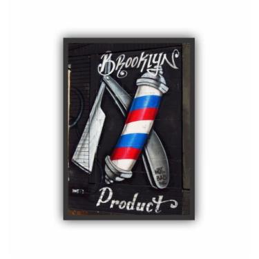 Imagem de Quadro Decorativo Barbearia Pole Navalha - Genérica, 45x33